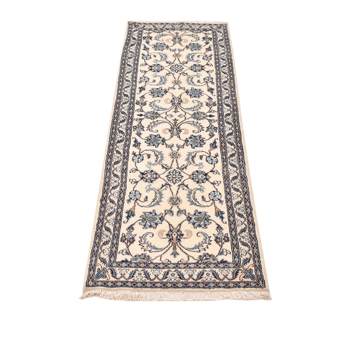 Tapis de couloir Tapis persan - Nain - Royal - 204 x 58 cm - crème