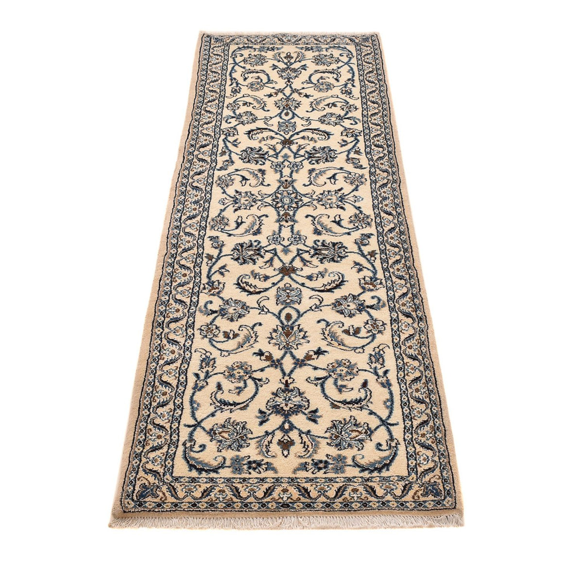 Tapis de couloir Tapis persan - Nain - Royal - 209 x 64 cm - crème