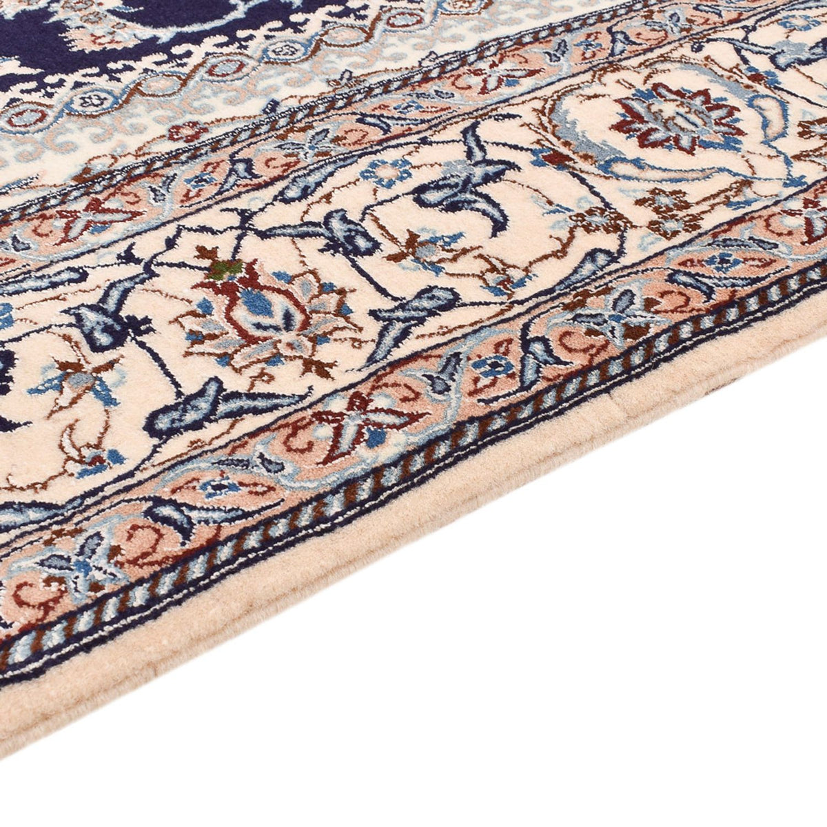 Tapis persan - Nain - Premium - 198 x 131 cm - bleu foncé