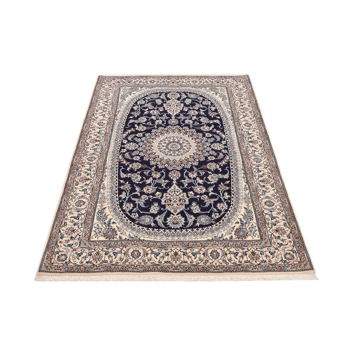 Tapis persan - Nain - Premium - 198 x 131 cm - bleu foncé