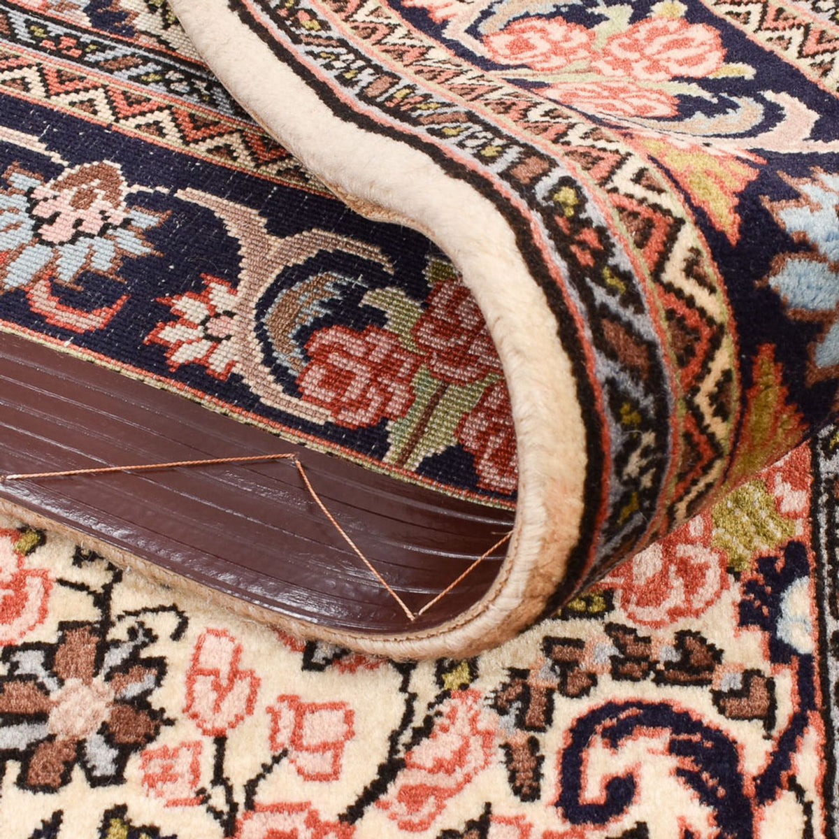 Tapis de couloir Tapis persan - Bidjar - 298 x 82 cm - beige