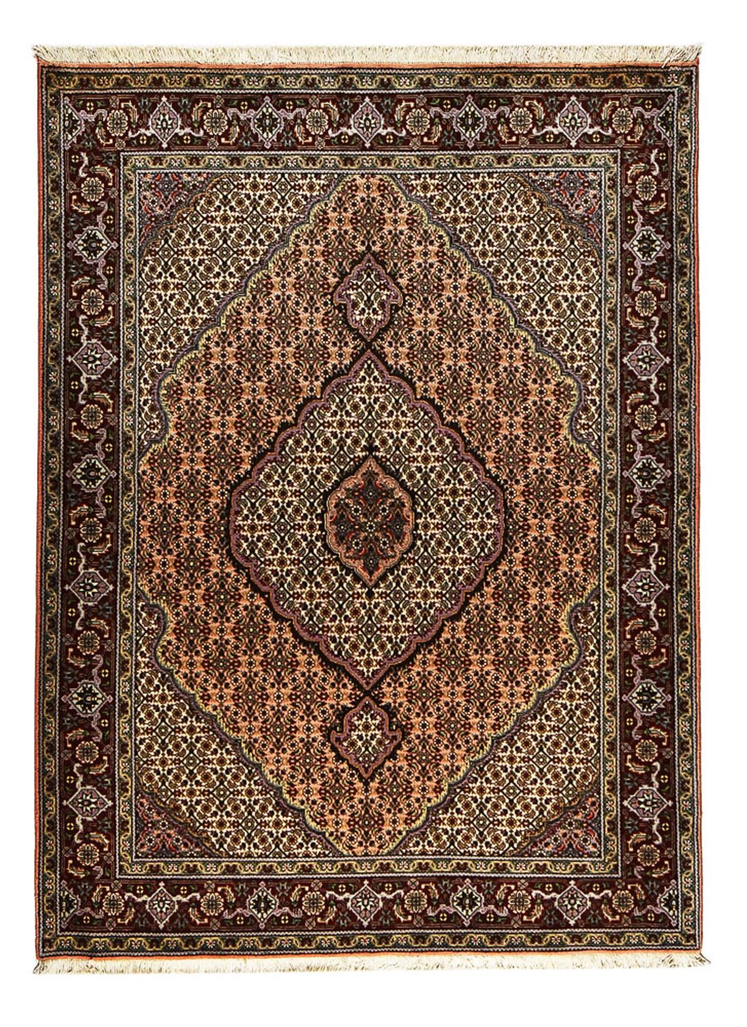 Tapis persan - Tabriz - Royal - 202 x 150 cm - marron clair