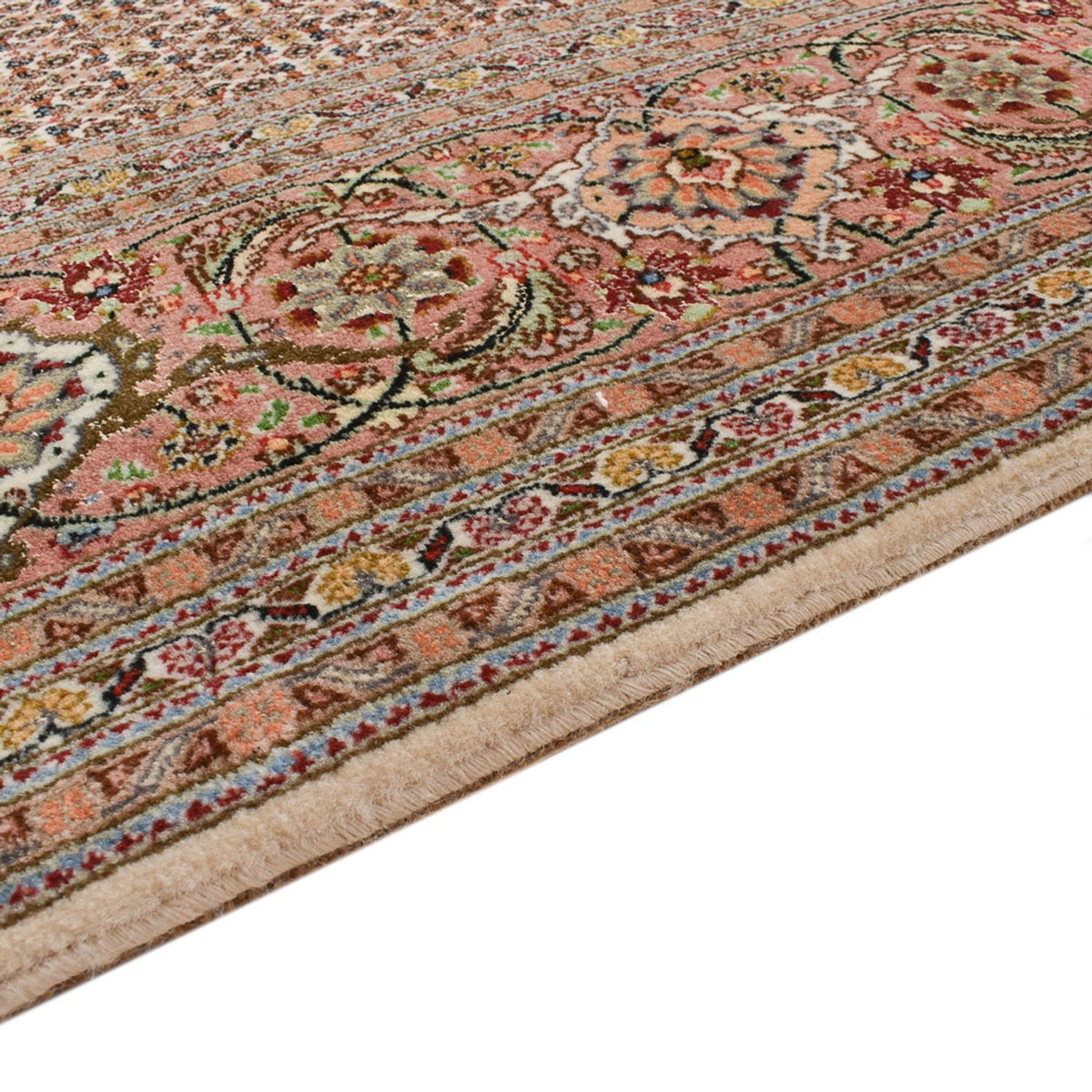 Tapis de couloir Tapis persan - Tabriz - Royal - 408 x 201 cm - marron clair