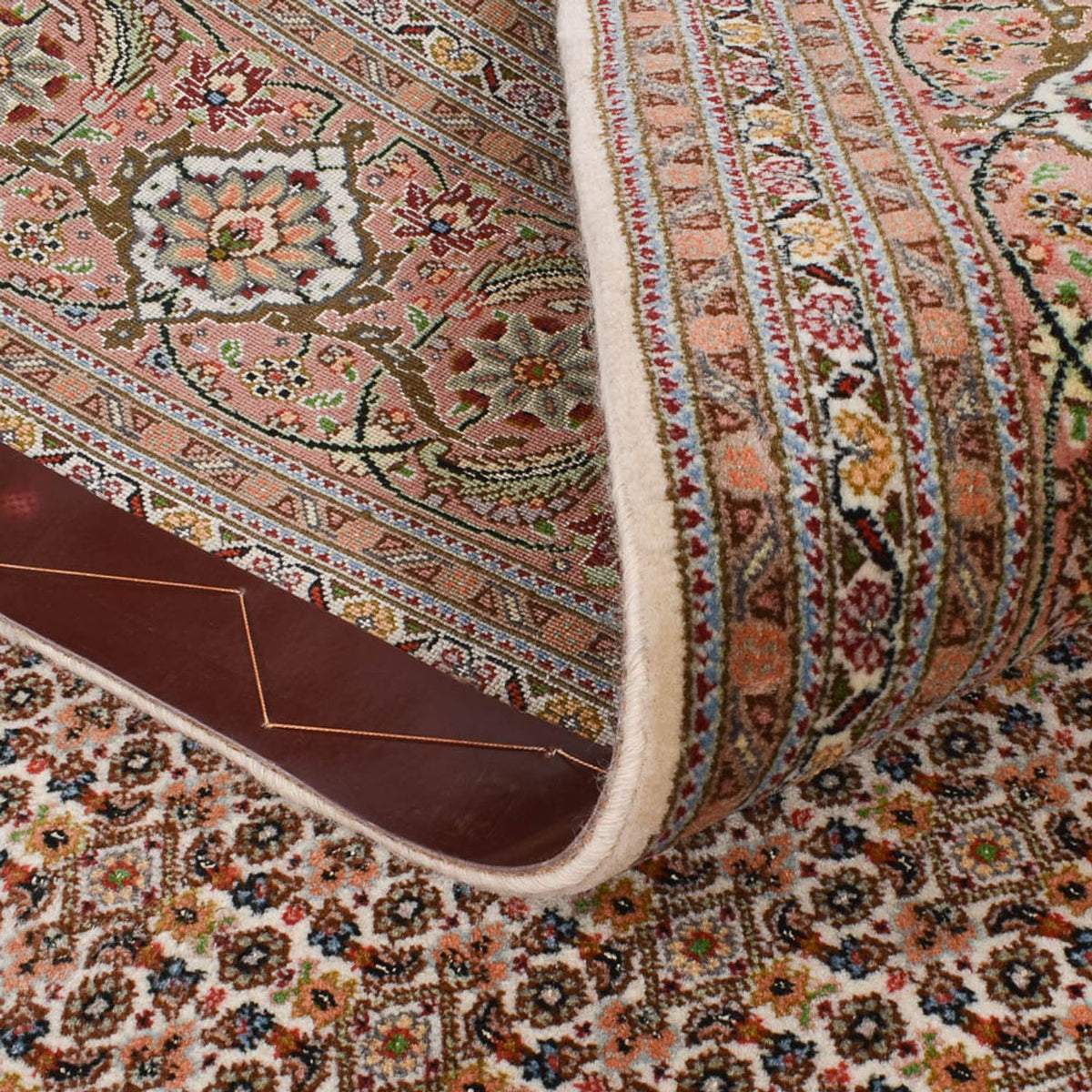 Tapis de couloir Tapis persan - Tabriz - Royal - 408 x 201 cm - marron clair