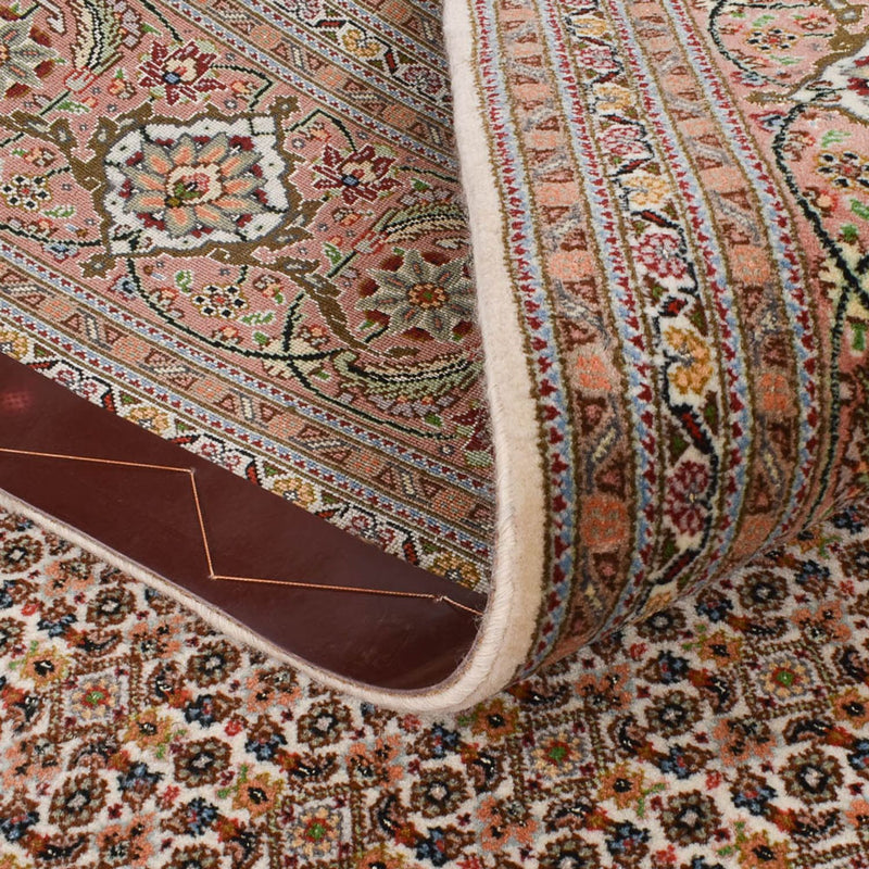 Tapis de couloir Tapis persan - Tabriz - Royal - 408 x 201 cm - marron clair