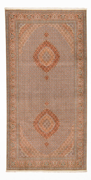 Tapis de couloir Tapis persan - Tabriz - Royal - 407 x 201 cm - marron clair