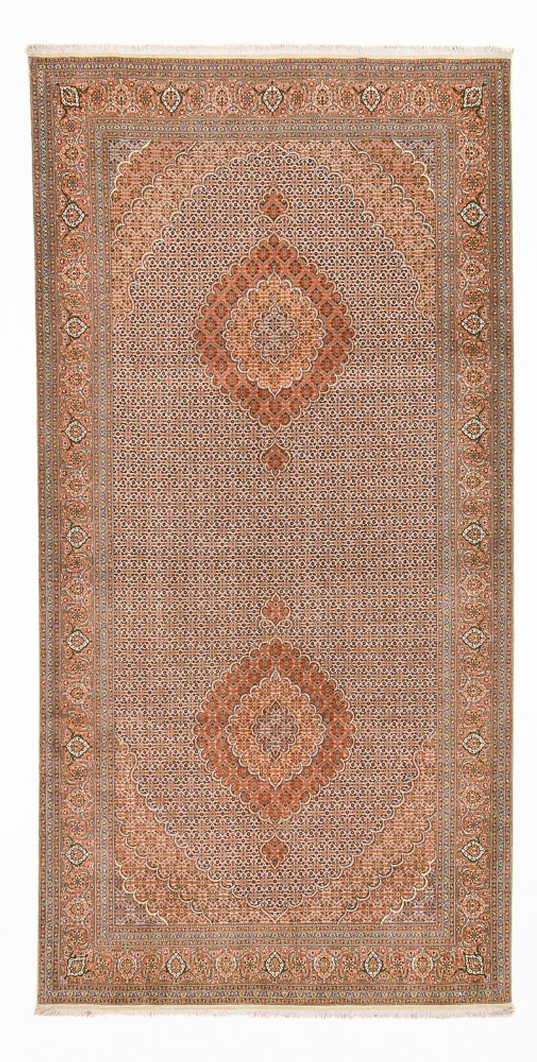 Tapis de couloir Tapis persan - Tabriz - Royal - 407 x 201 cm - marron clair