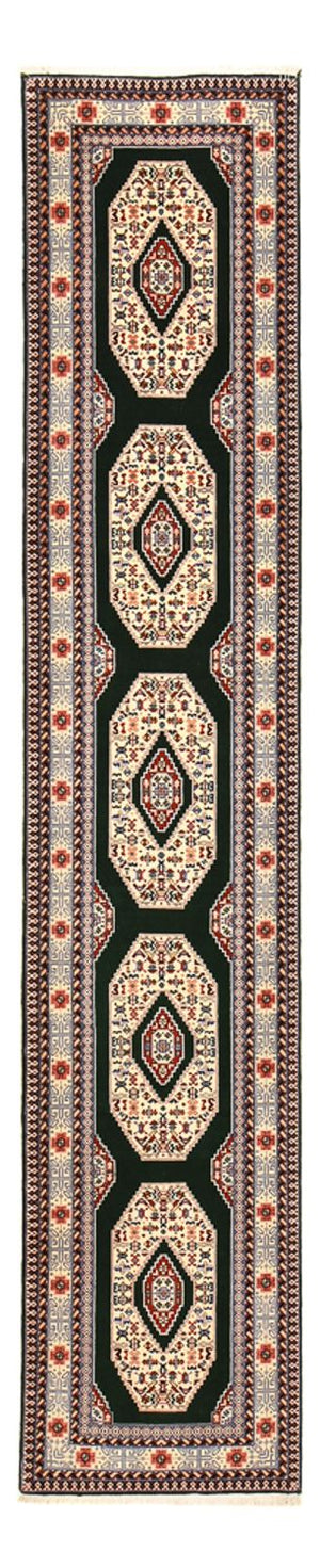 Tapis de couloir Tapis persan - Tabriz - Premium - 372 x 74 cm - bleu foncé