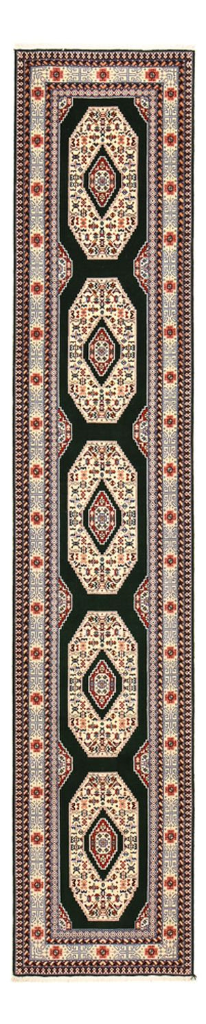 Tapis de couloir Tapis persan - Tabriz - Premium - 370 x 75 cm - bleu foncé