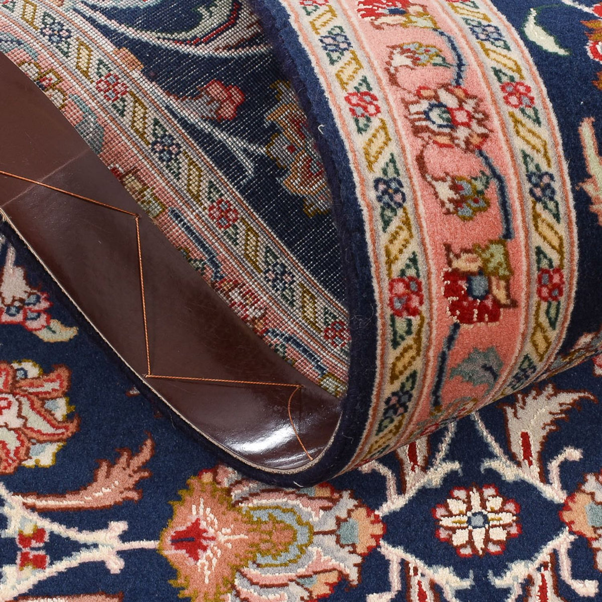 Tapis de couloir Tapis persan - Tabriz - Premium - 300 x 68 cm - bleu foncé