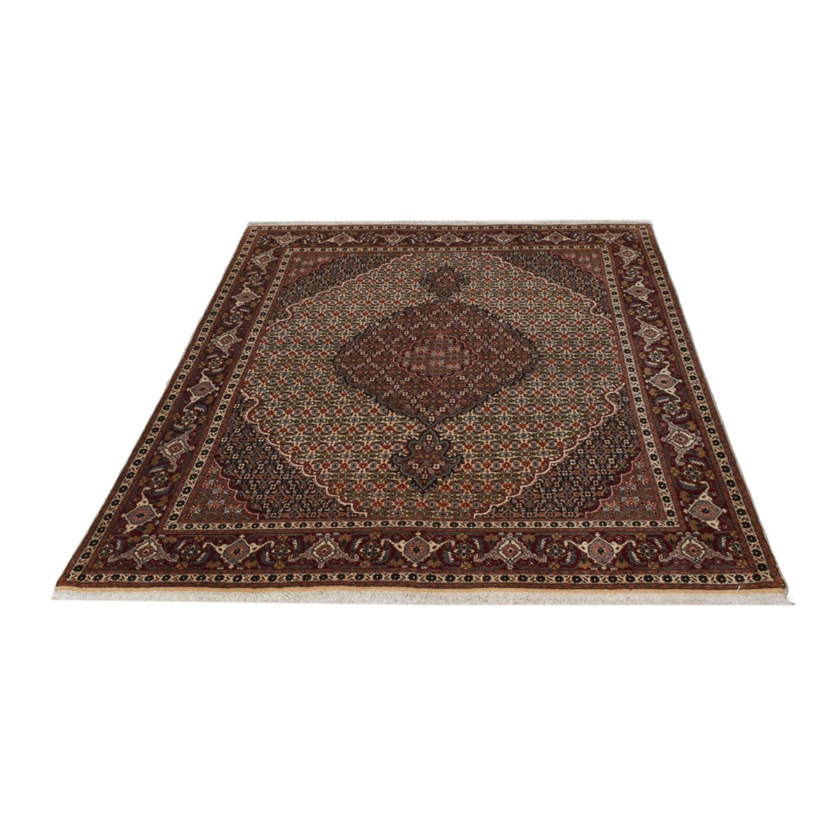 Tapis persan - Tabriz - Royal - 203 x 156 cm - marron clair