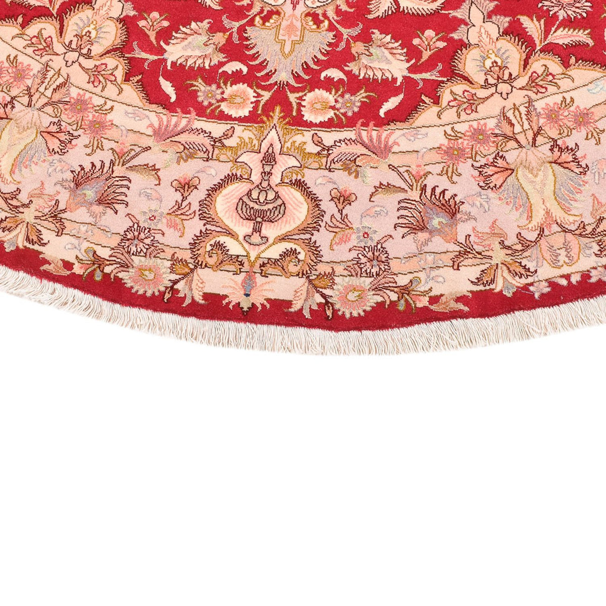 Tapis persan - Tabriz - Premium ronde  - 200 x 200 cm - rouge
