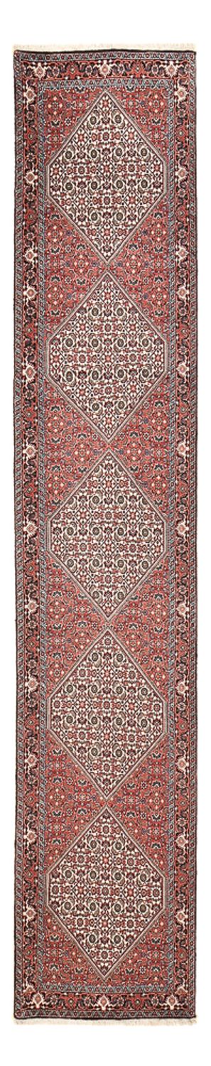 Tapis de couloir Tapis persan - Bidjar - 389 x 74 cm - marron