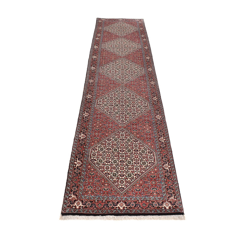 Tapis de couloir Tapis persan - Bidjar - 389 x 74 cm - marron
