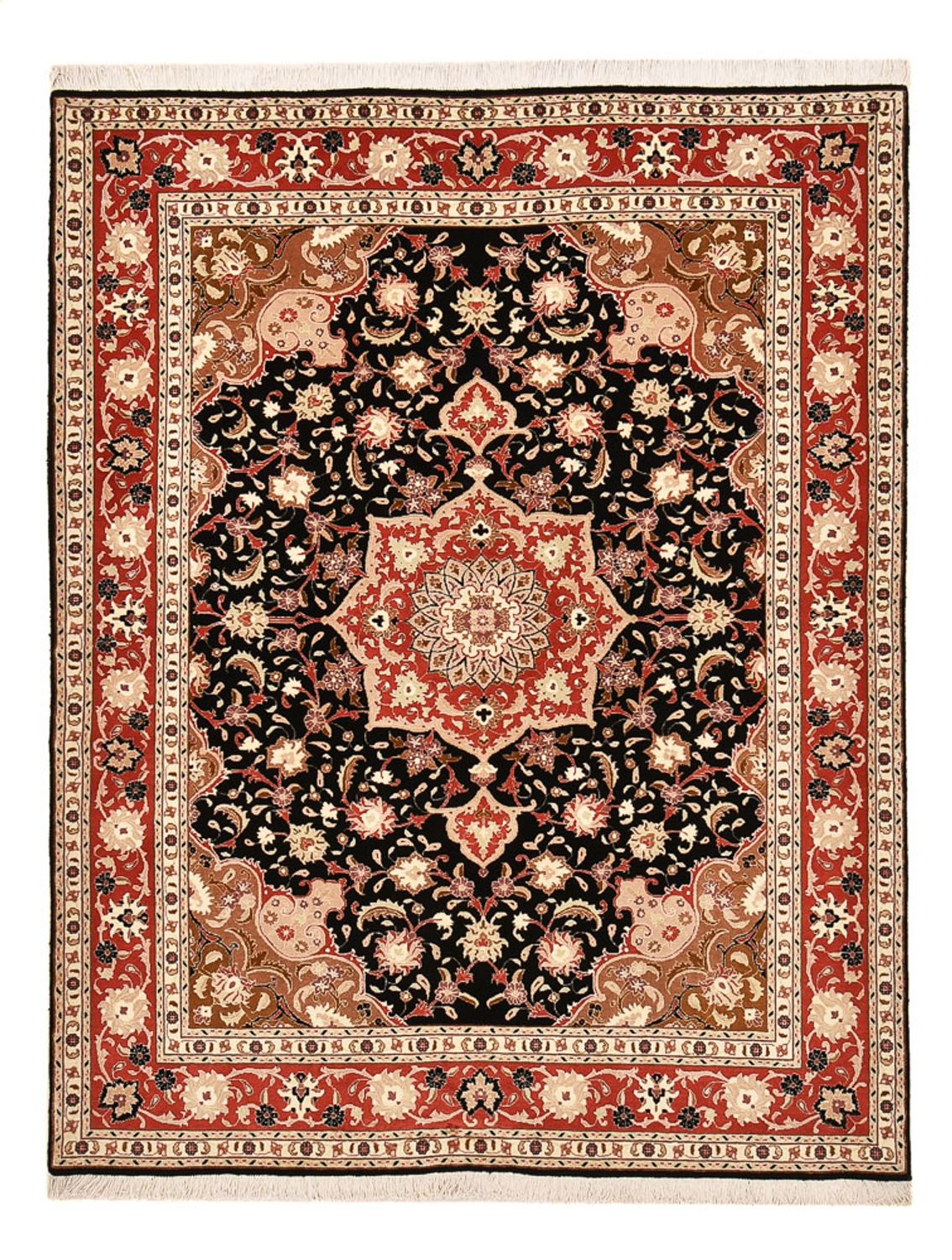 Tapis persan - Tabriz - Royal - 200 x 153 cm - bleu foncé