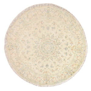Tapis persan - Tabriz - Premium ronde  - 250 x 250 cm - beige