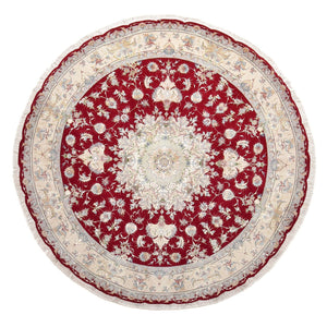 Tapis persan - Tabriz - Premium ronde  - 250 x 250 cm - rouge