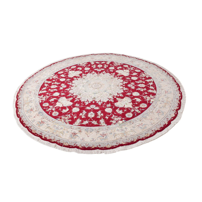 Tapis persan - Tabriz - Premium ronde  - 250 x 250 cm - rouge