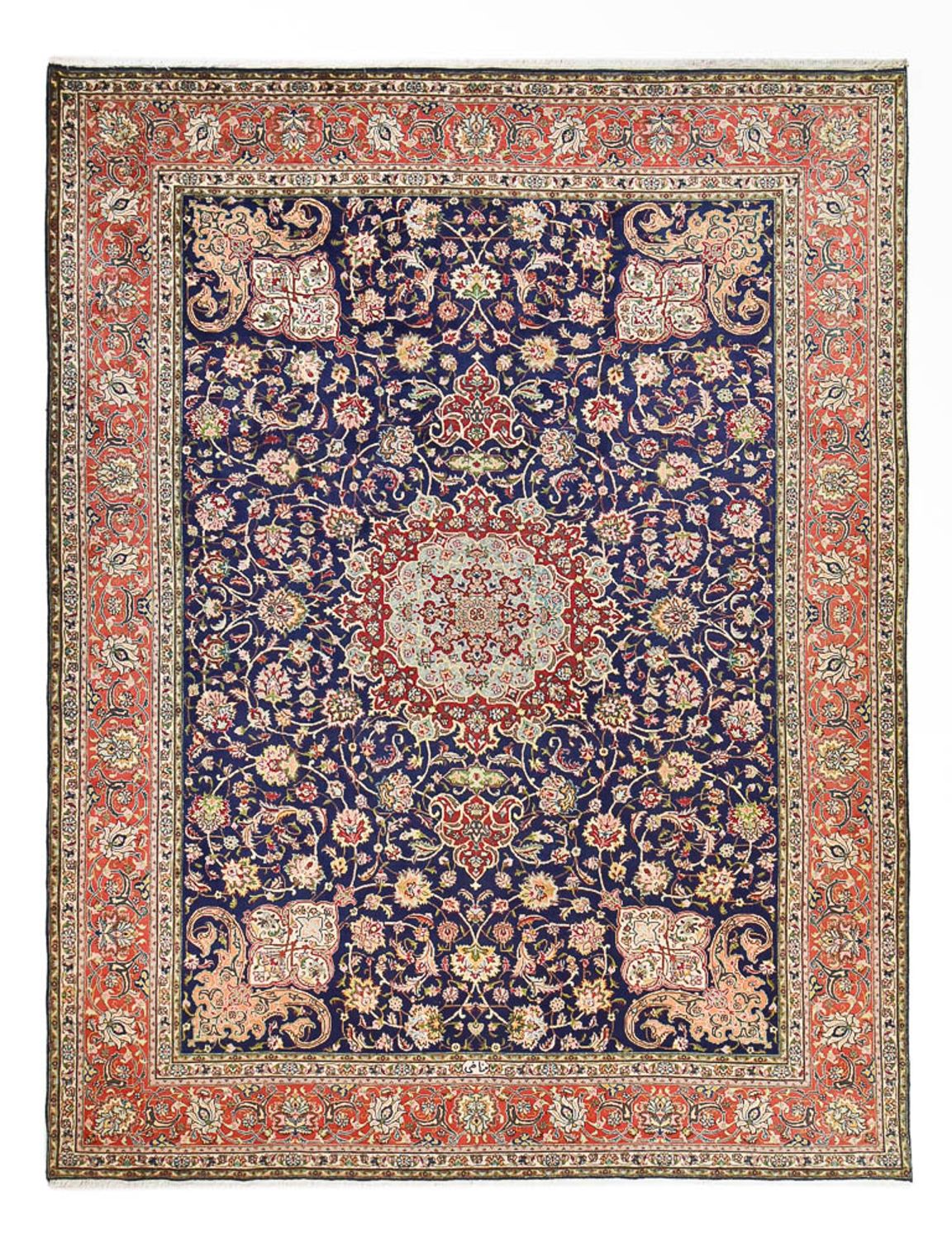 Tapis persan - Tabriz - Royal - 402 x 303 cm - bleu foncé