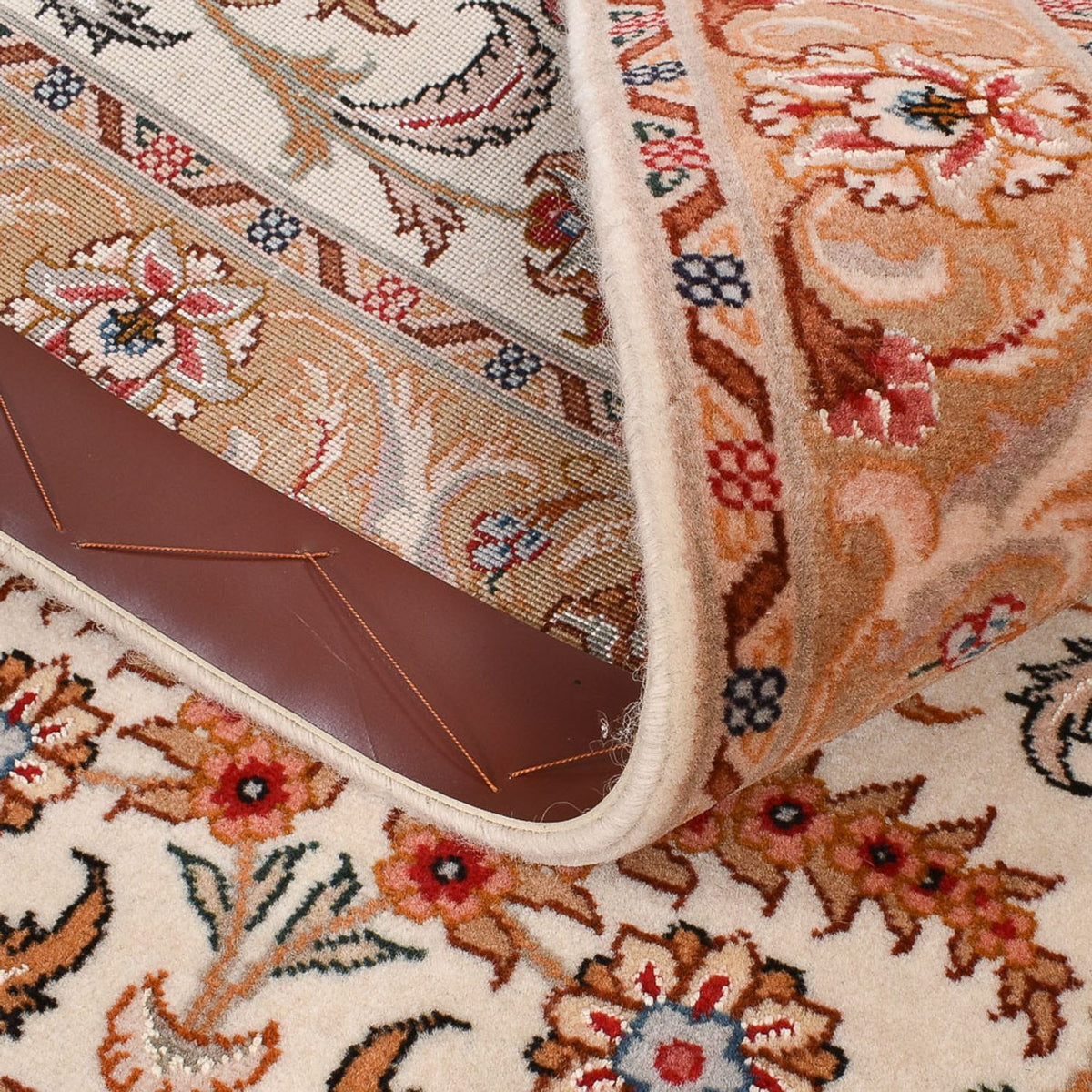 Tapis de couloir Tapis persan - Tabriz - Premium - 314 x 80 cm - beige