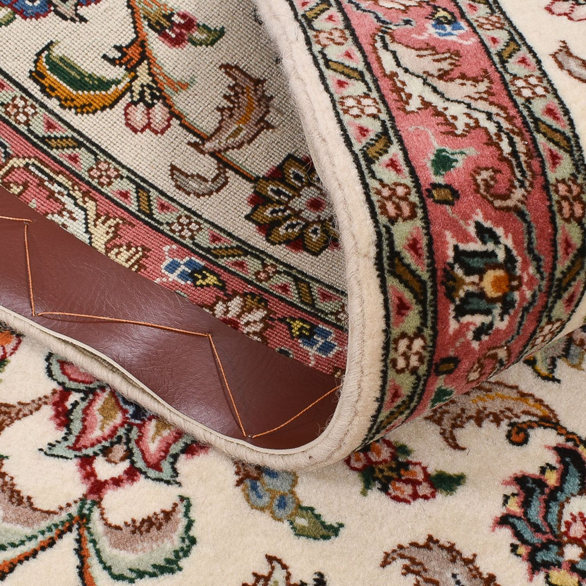 Tapis de couloir Tapis persan - Tabriz - Royal - 295 x 72 cm - sable