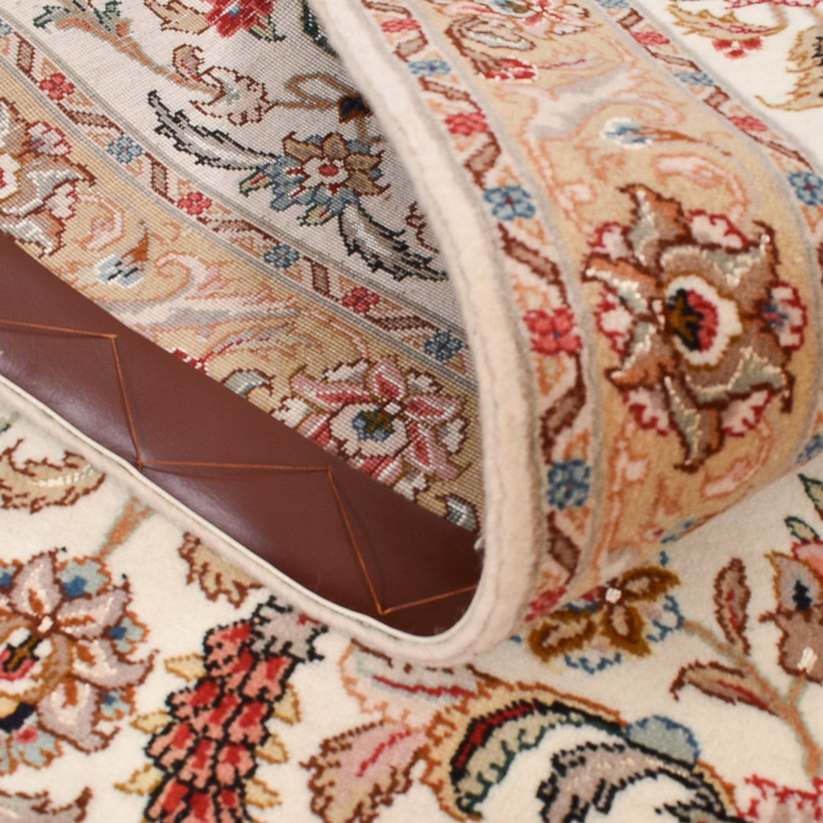 Tapis de couloir Tapis persan - Tabriz - Premium - 320 x 77 cm - caramel