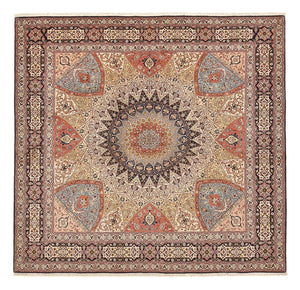 Tapis persan - Tabriz - Royal carré  - 254 x 248 cm - beige foncé