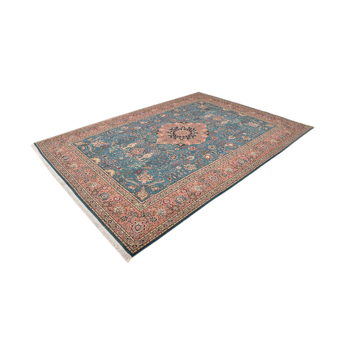 Tapis persan - Tabriz - Royal - 352 x 253 cm - bleu de mer