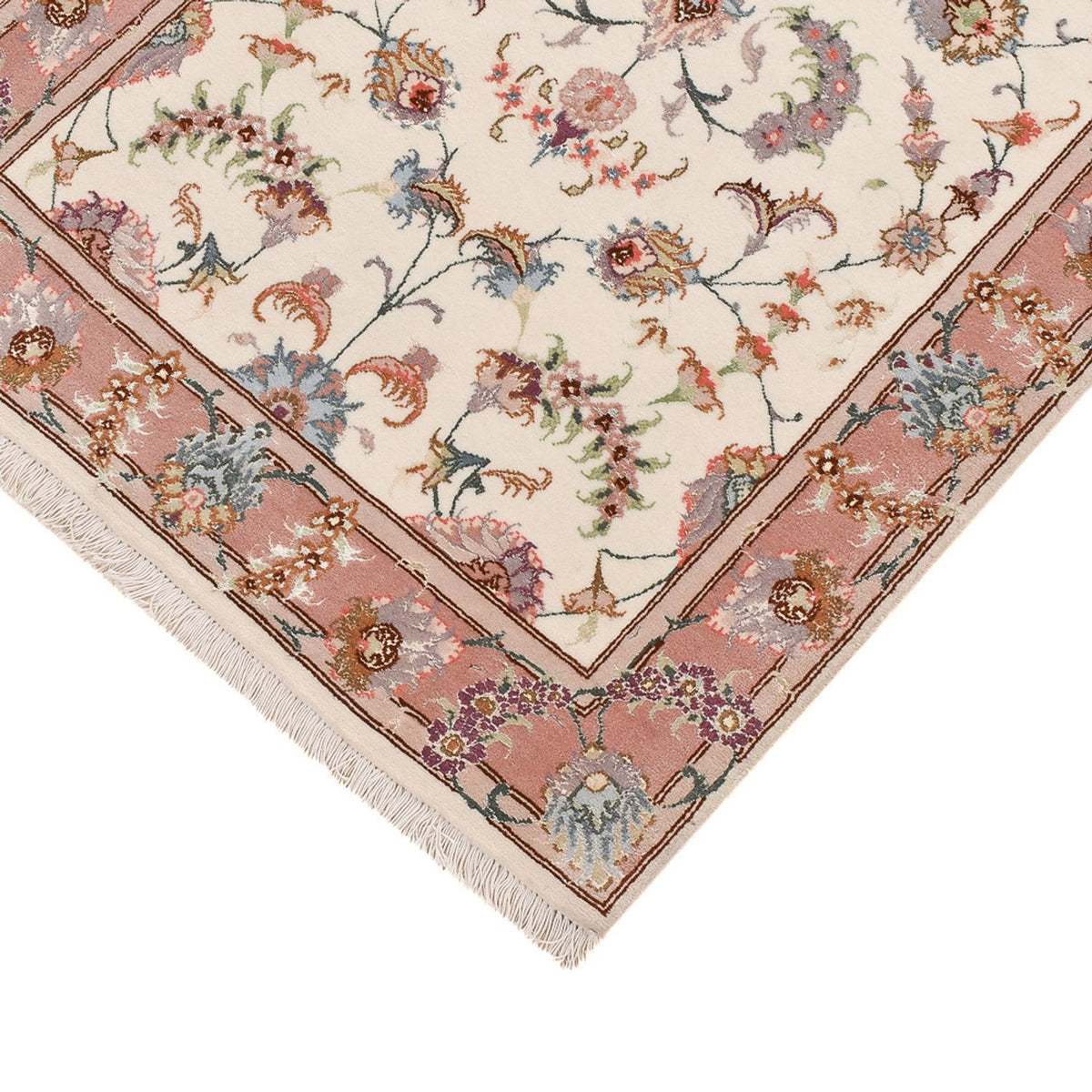Tapis de couloir Tapis persan - Tabriz - Premium - 347 x 77 cm - beige