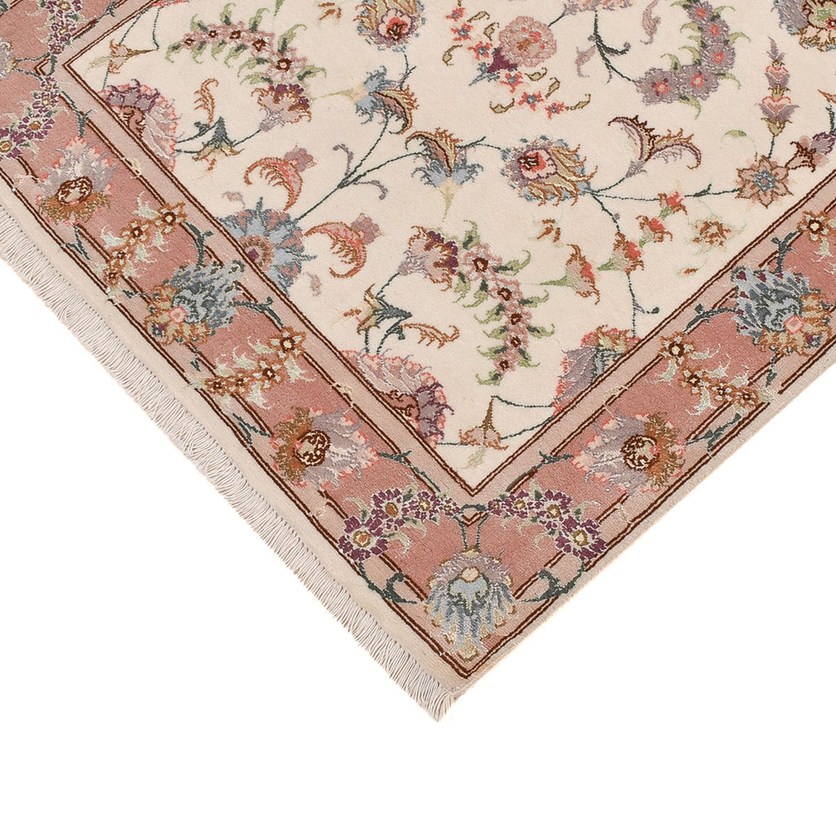 Tapis de couloir Tapis persan - Tabriz - Premium - 347 x 77 cm - beige