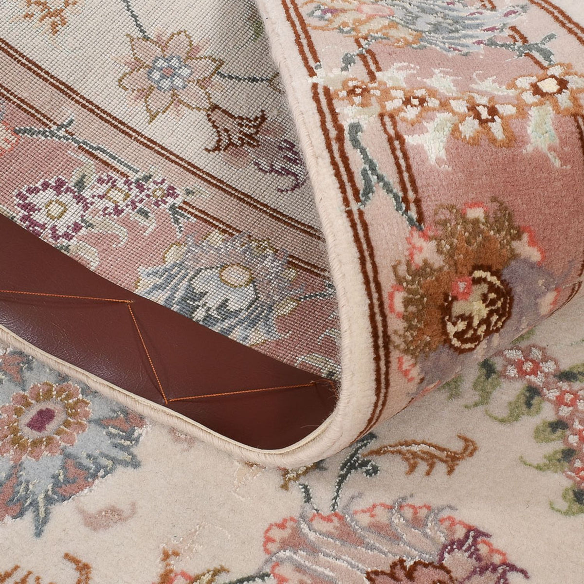 Tapis de couloir Tapis persan - Tabriz - Premium - 347 x 77 cm - beige