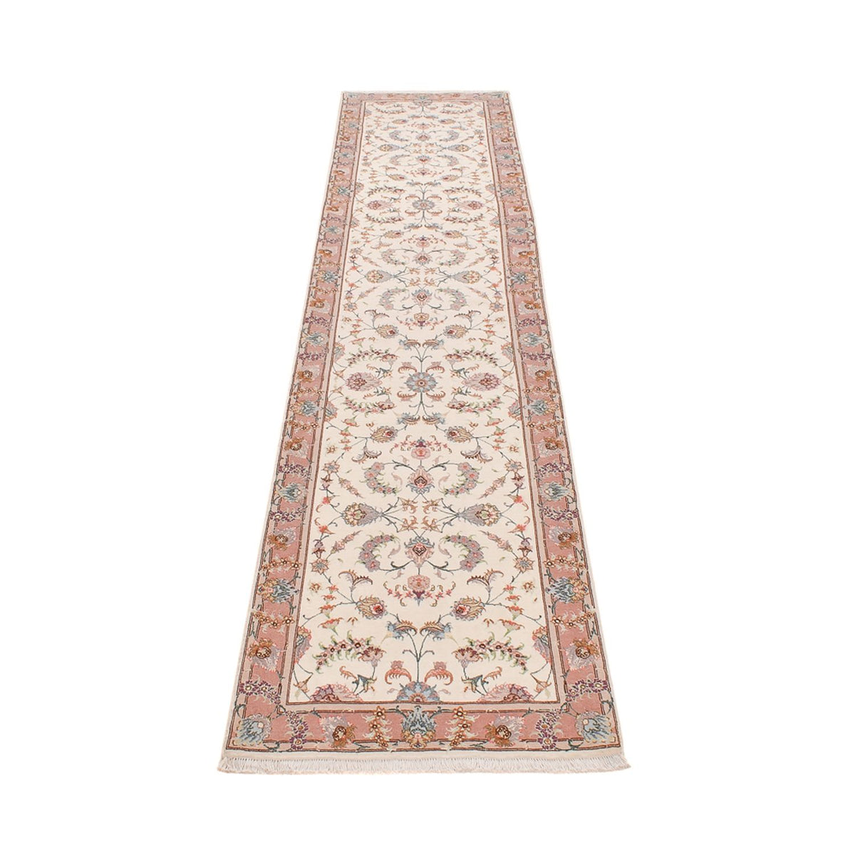 Tapis de couloir Tapis persan - Tabriz - Premium - 347 x 77 cm - beige