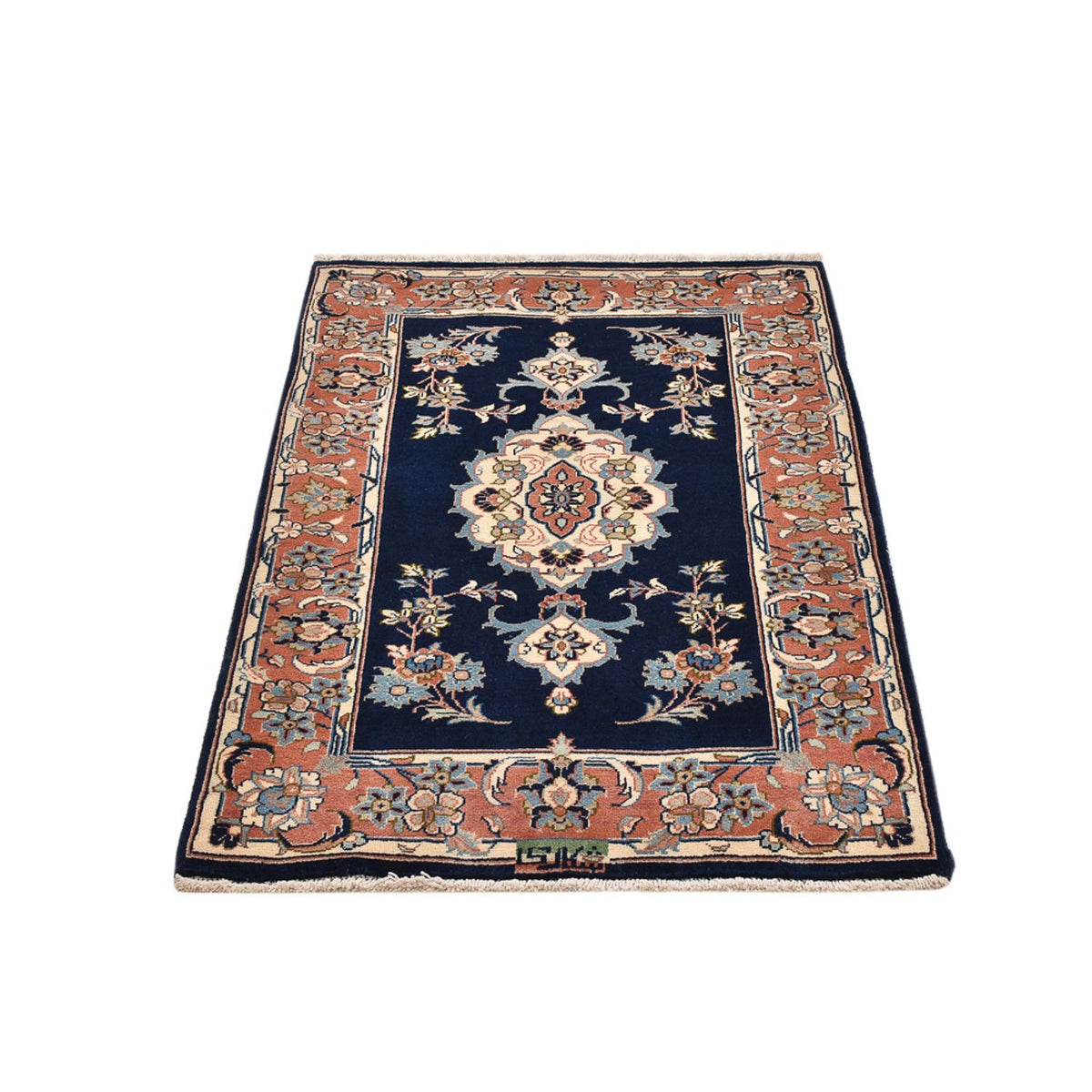 Tapis persan - Keshan - 132 x 85 cm - bleu