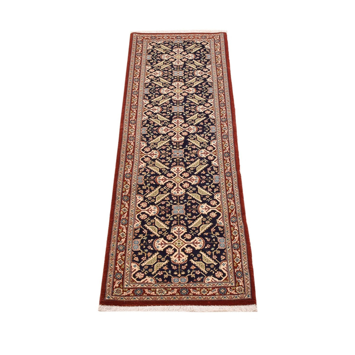 Tapis de couloir Tapis persan - Ghom - Royal - 195 x 55 cm - beige foncé