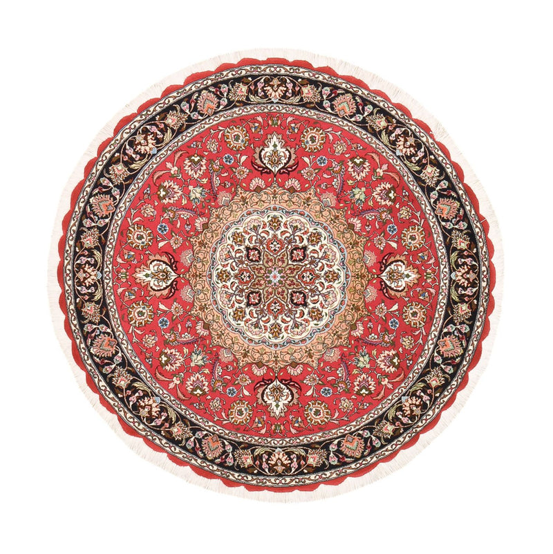 Tapis persan - Tabriz - Royal ronde  - 150 x 150 cm - rouge