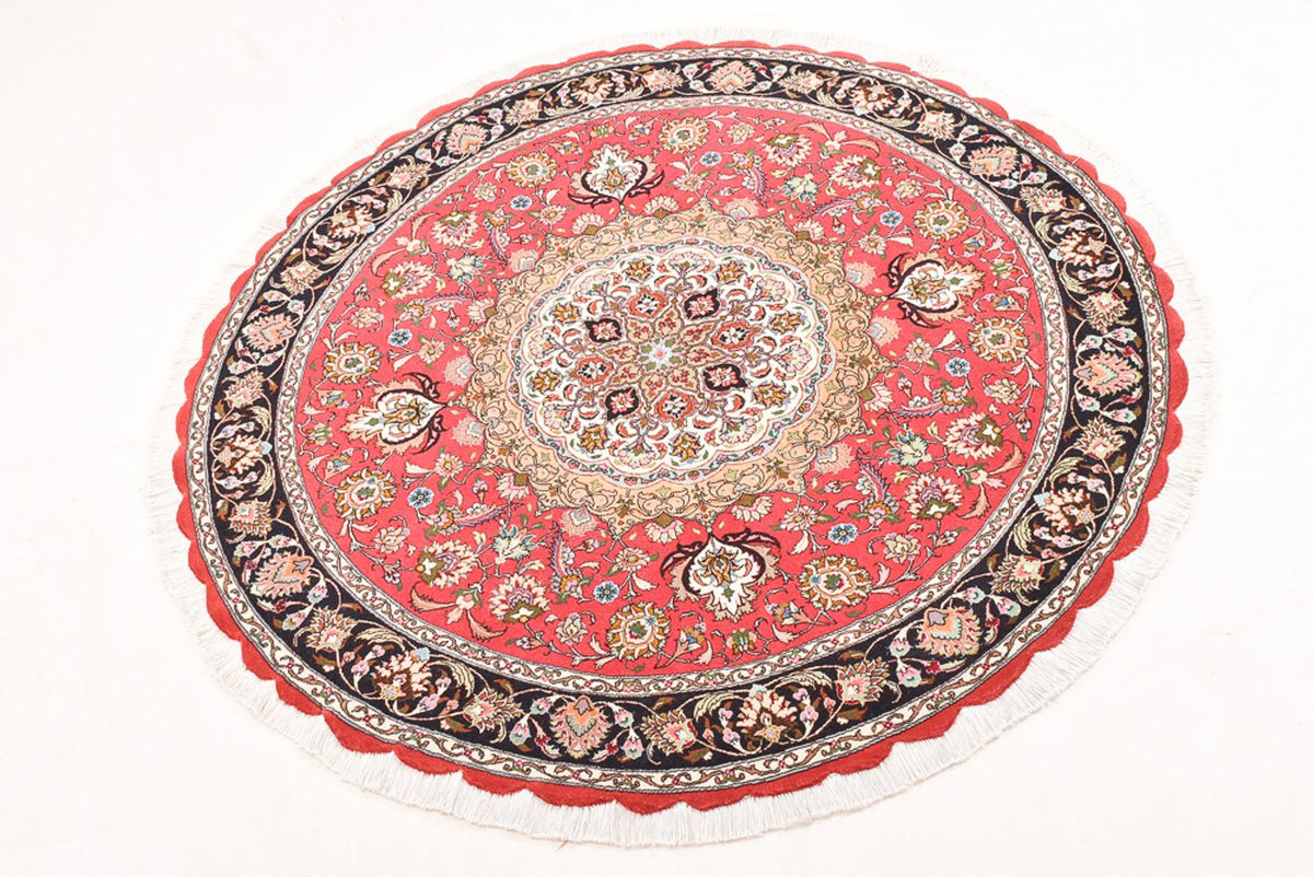 Tapis persan - Tabriz - Royal ronde  - 150 x 150 cm - rouge