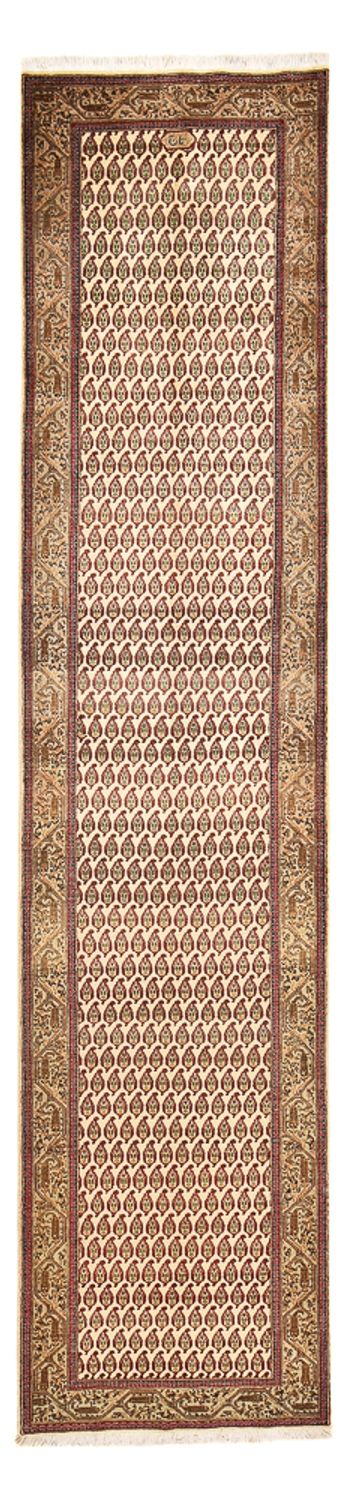 Tapis de couloir Tapis persan - Tabriz - Royal - 427 x 97 cm - beige foncé
