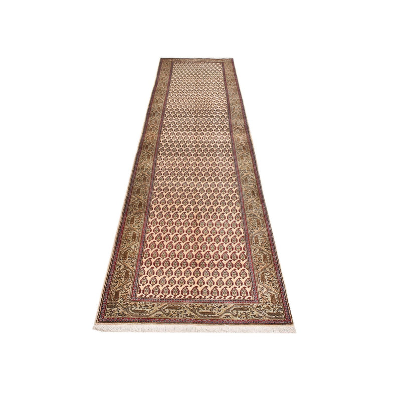 Tapis de couloir Tapis persan - Tabriz - Royal - 427 x 97 cm - beige foncé