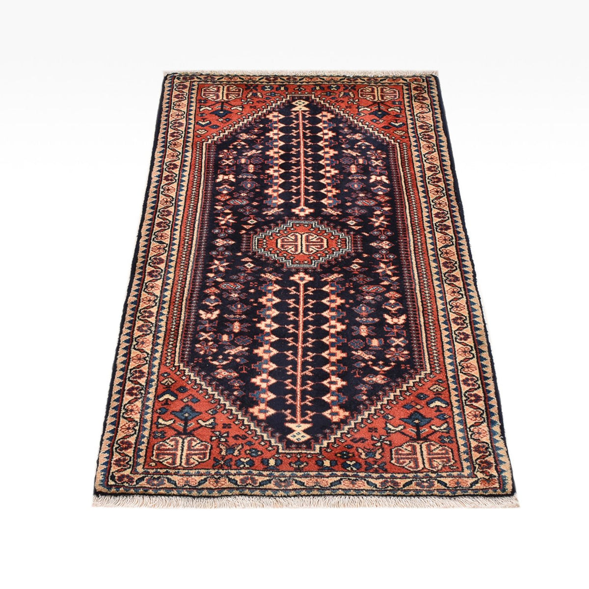 Tapis persan - Nomadic - 123 x 62 cm - rouge bordeaux