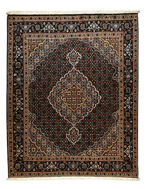 Tapis persan - Tabriz - Royal - 192 x 153 cm - marron foncé