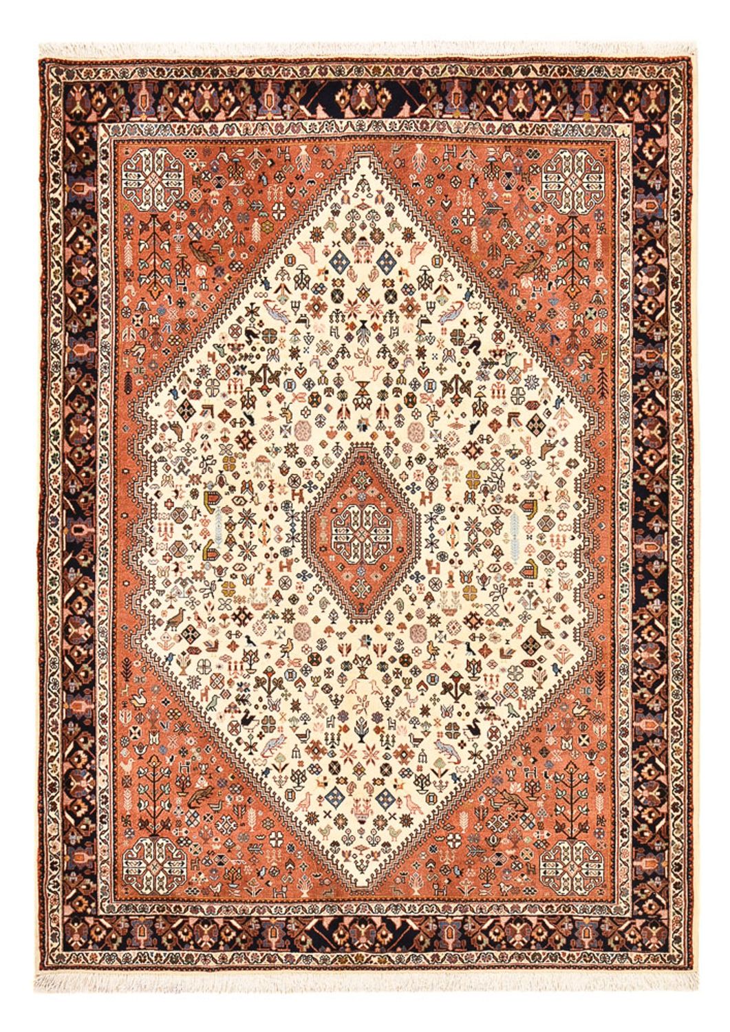 Tapis Gabbeh - Persan Kashkuli - 215 x 155 cm - crème
