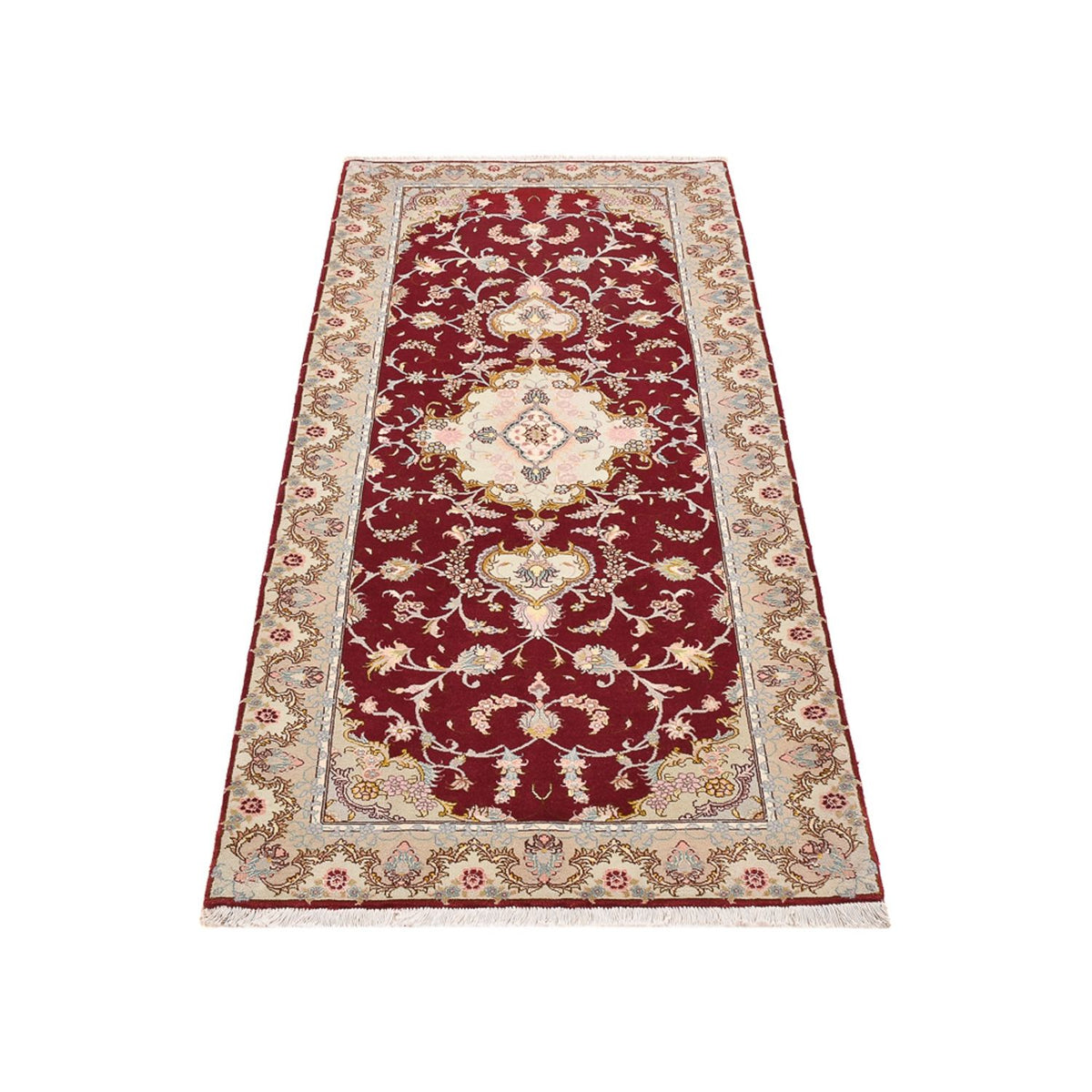 Tapis de couloir Tapis persan - Tabriz - Royal - 198 x 80 cm - rouge