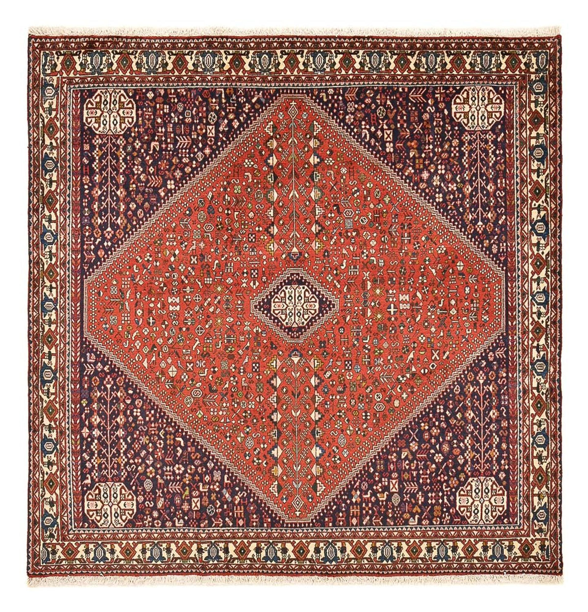 Tapis persan - Nomadic carré  - 197 x 193 cm - rouge