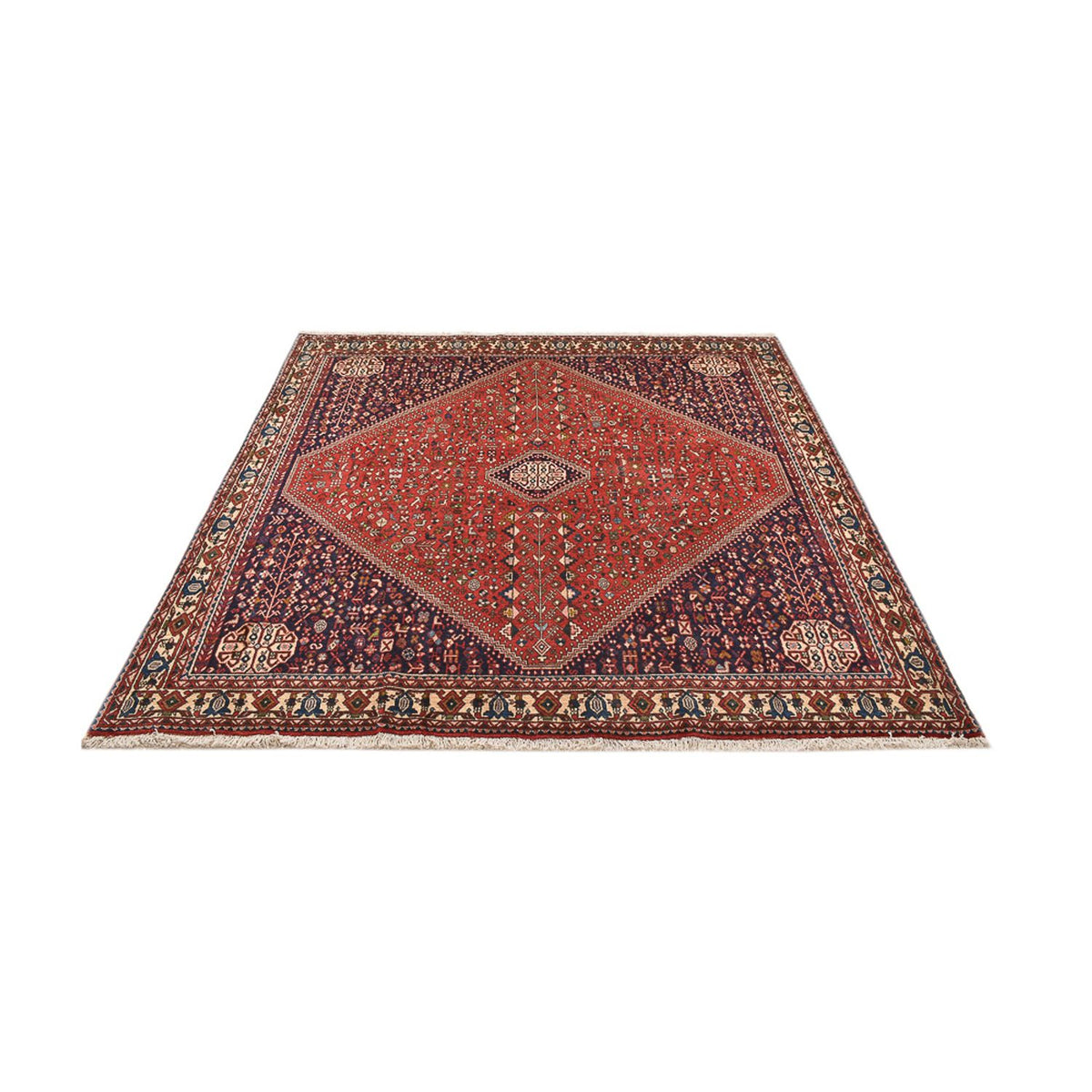 Tapis persan - Nomadic carré  - 197 x 193 cm - rouge