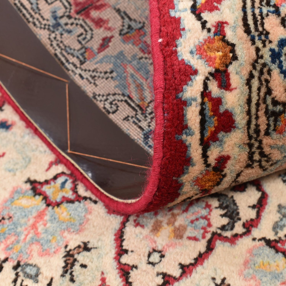 Tapis de couloir Tapis persan - Ghom - 170 x 71 cm - beige clair