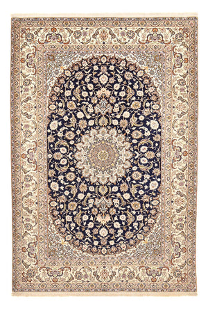 Tapis persan - Isfahan - Premium - 304 x 203 cm - bleu foncé
