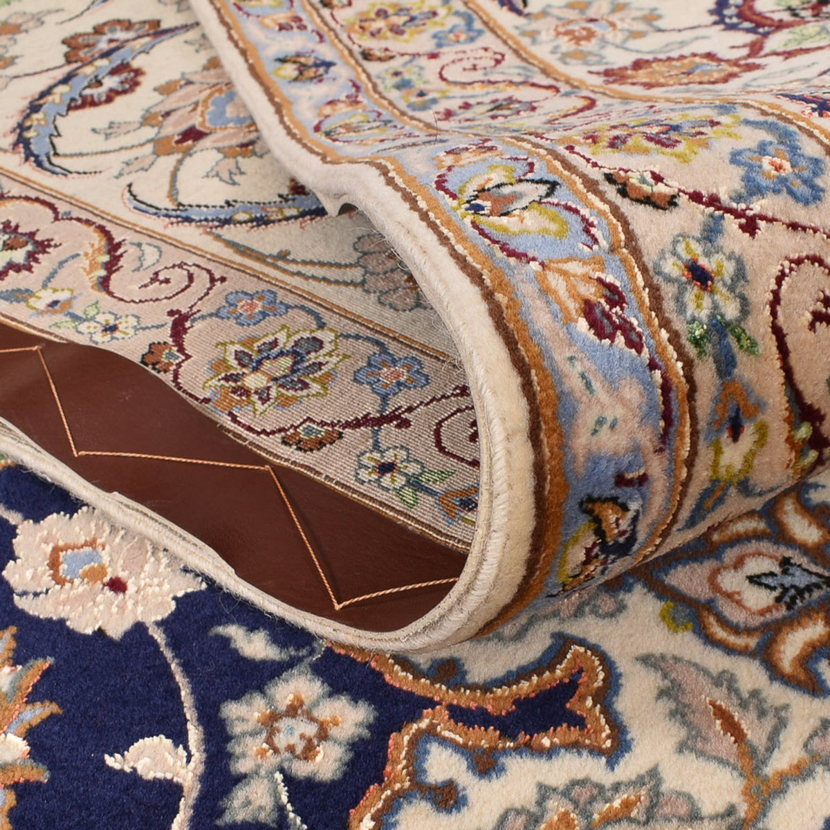 Tapis persan - Isfahan - Premium - 304 x 203 cm - bleu foncé