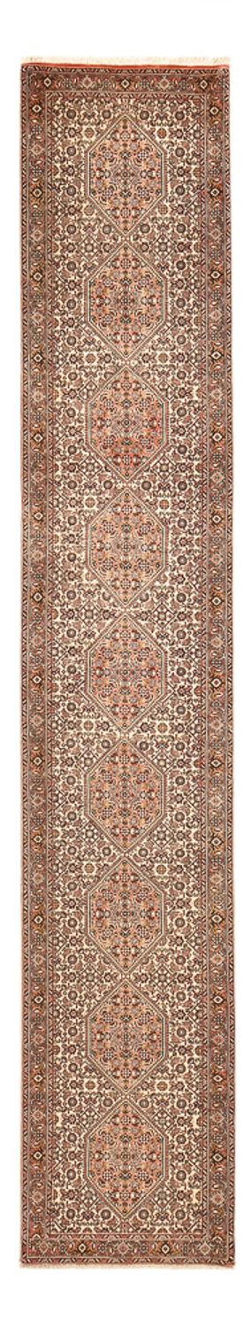 Tapis de couloir Tapis persan - Bidjar - 400 x 72 cm - beige foncé