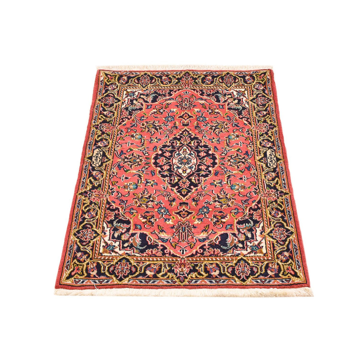 Tapis persan - Keshan - 100 x 70 cm - rouge clair
