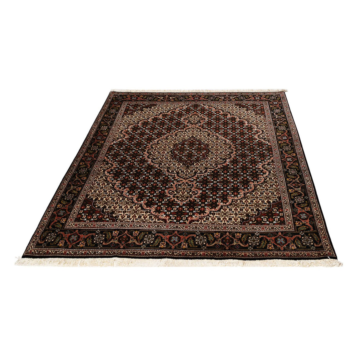 Tapis persan - Tabriz - Royal - 200 x 151 cm - marron foncé